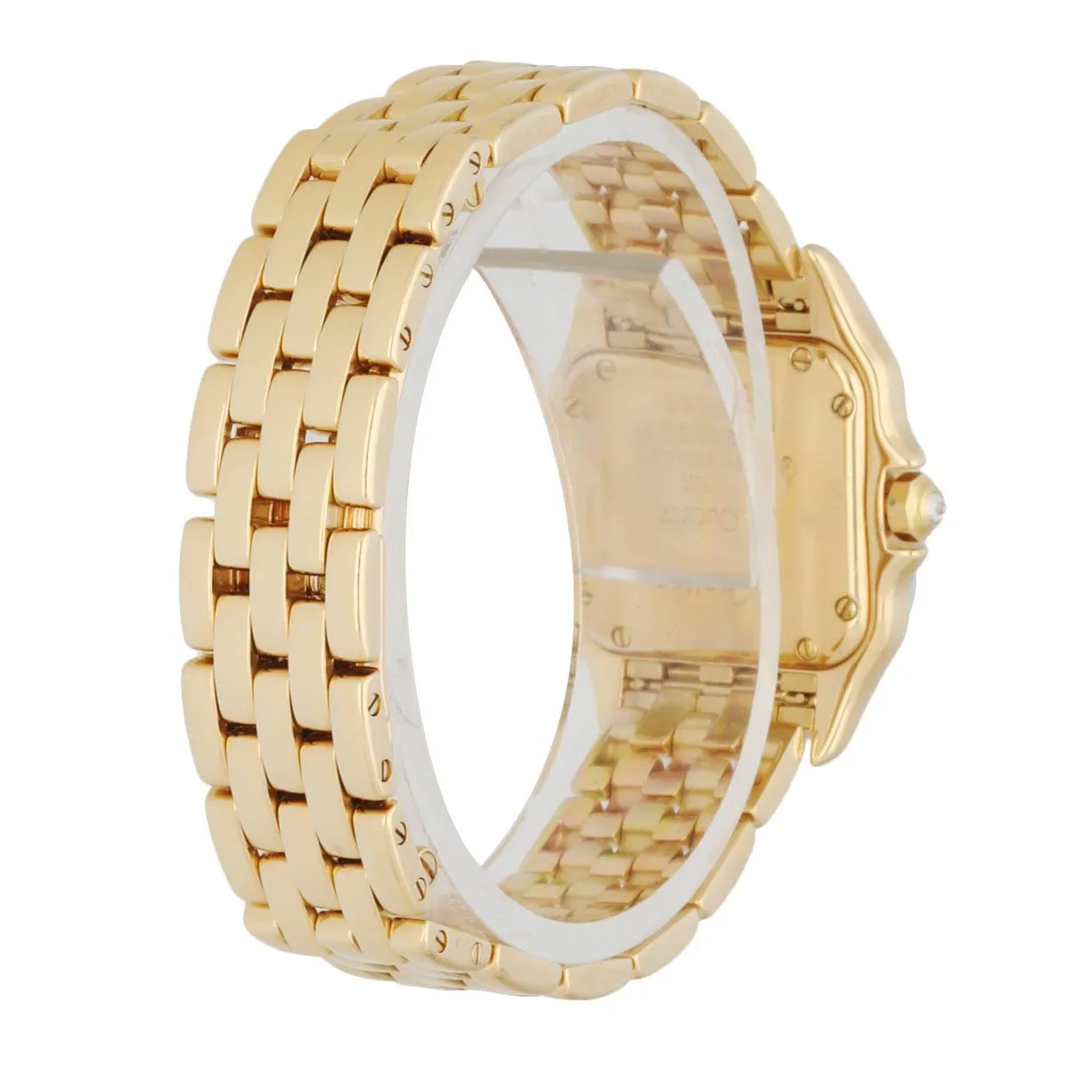 Cartier Panthere 128000M 18K Yellow Gold Ladies Diamonds Watch Box & Paper
