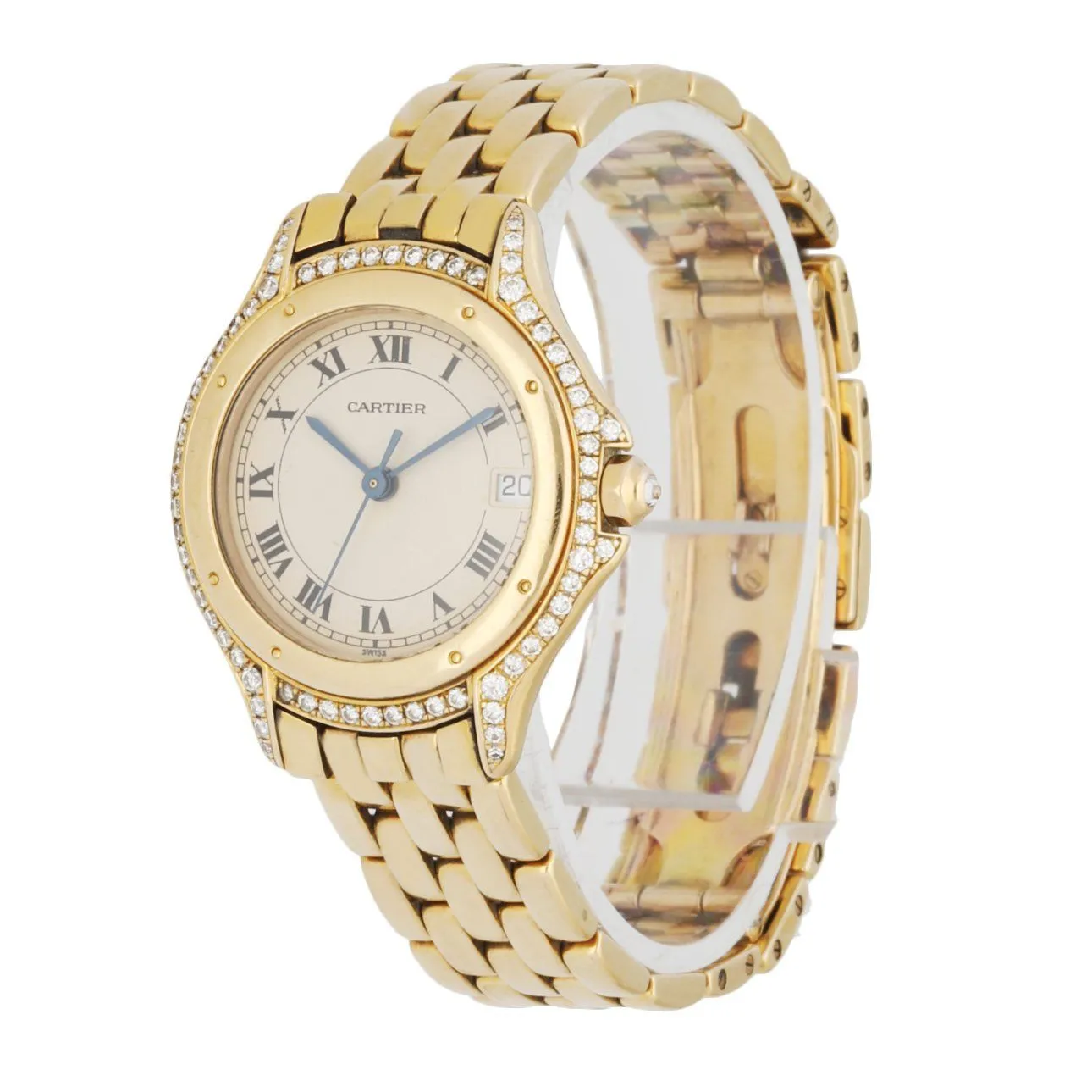 Cartier Panthere Cougar 887907 18K Yellow Gold & Diamond Ladies Watch