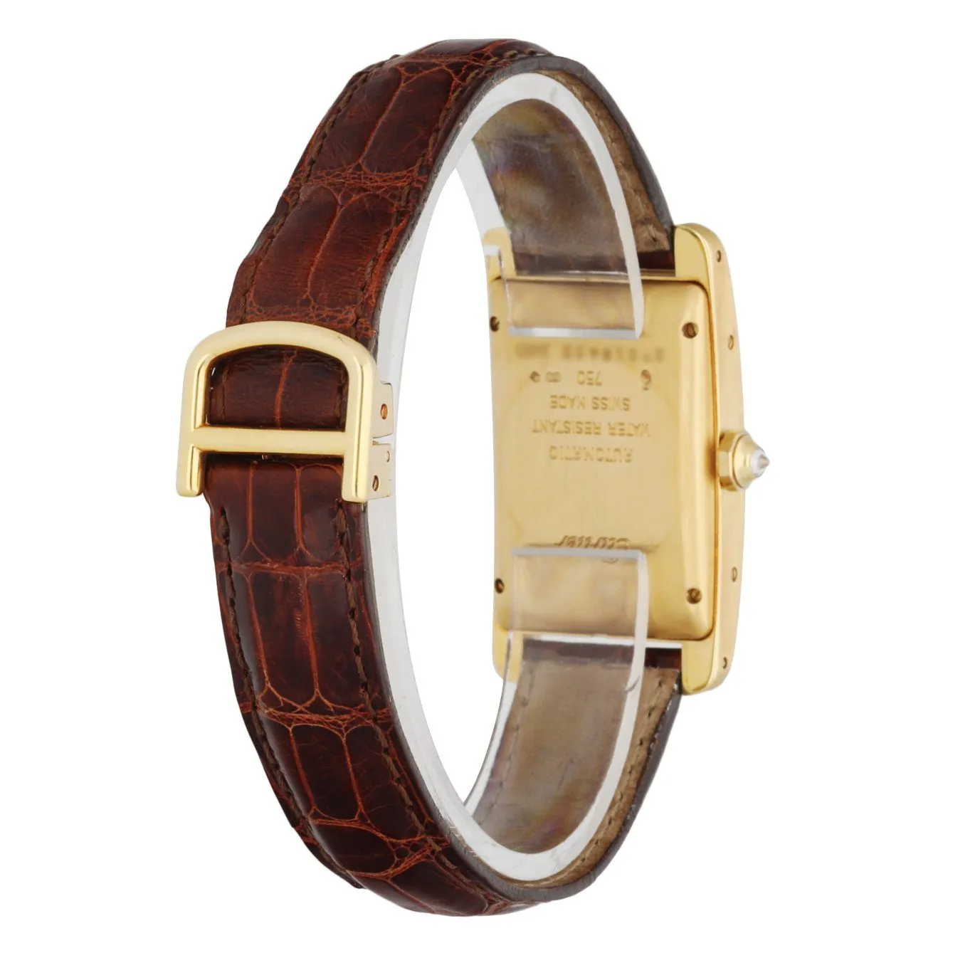 Cartier Tank Americaine 2483 Diamond Yellow Gold  Ladies Watch Box Papers