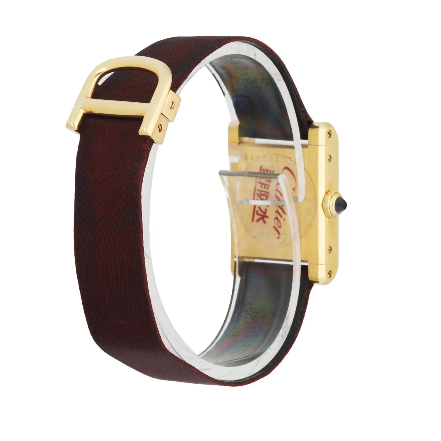 Cartier Tank Paris 18K Yellow Gold W/Diamond Bezel Ladies Watch