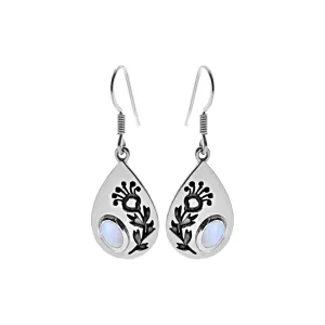 Catalina dandelion rainbow moonstone earrings