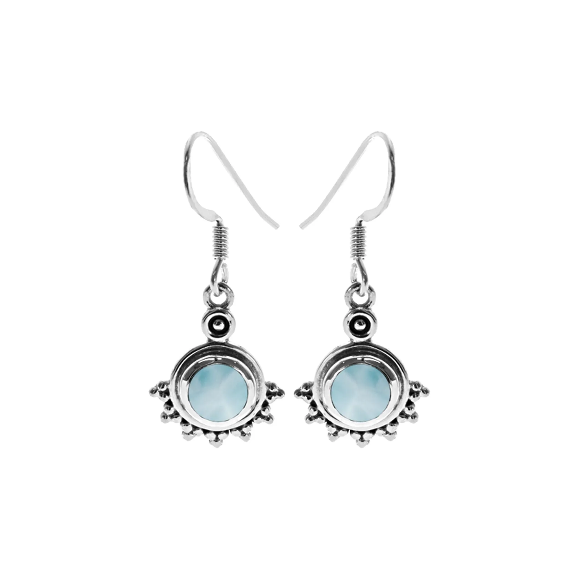 Catalina half surround larimar earrings