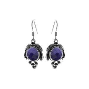 Catalina sapphire quartz vine earrings