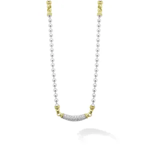 Caviar Icon Two-Tone Caviar Beaded Diamond Necklace