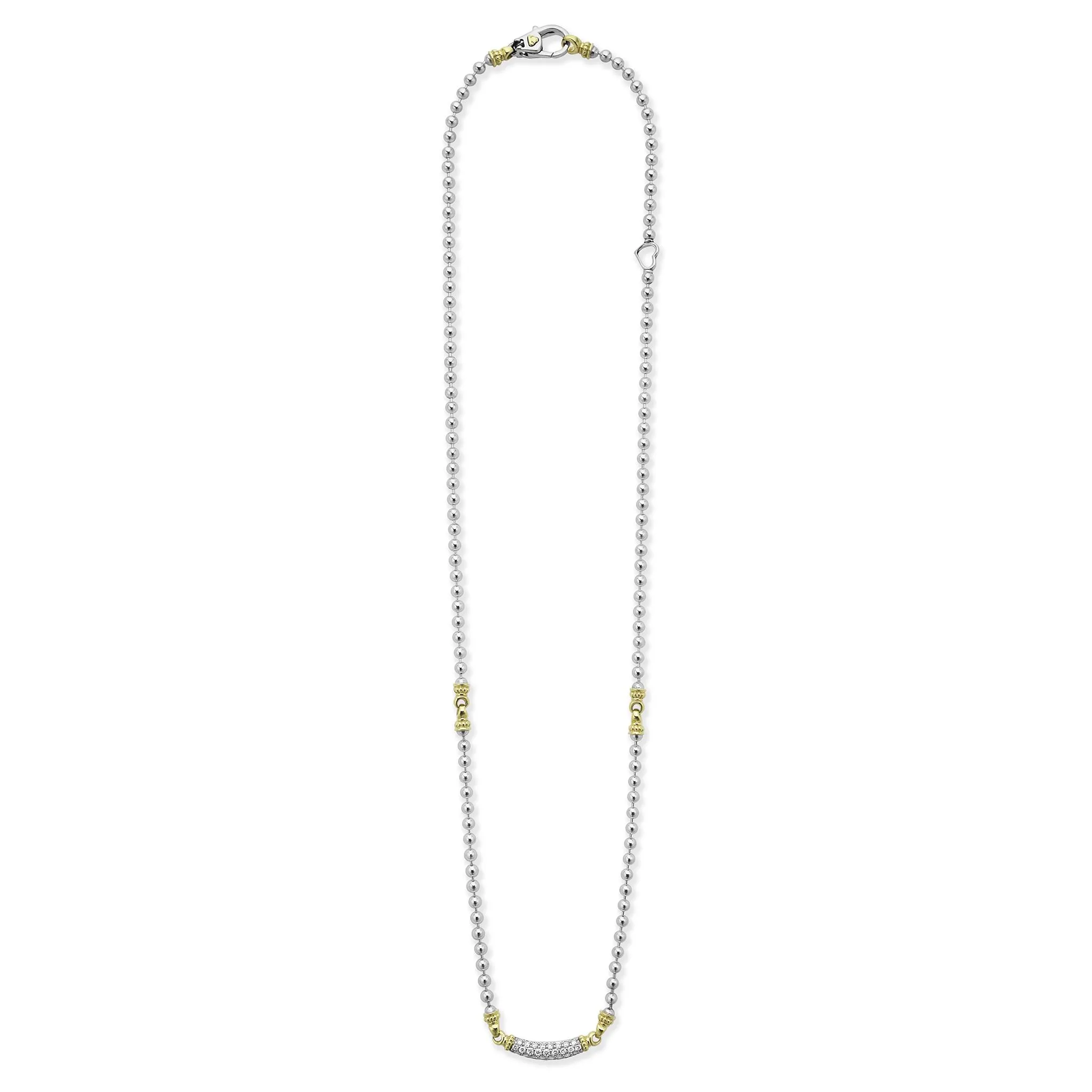 Caviar Icon Two-Tone Caviar Beaded Diamond Necklace
