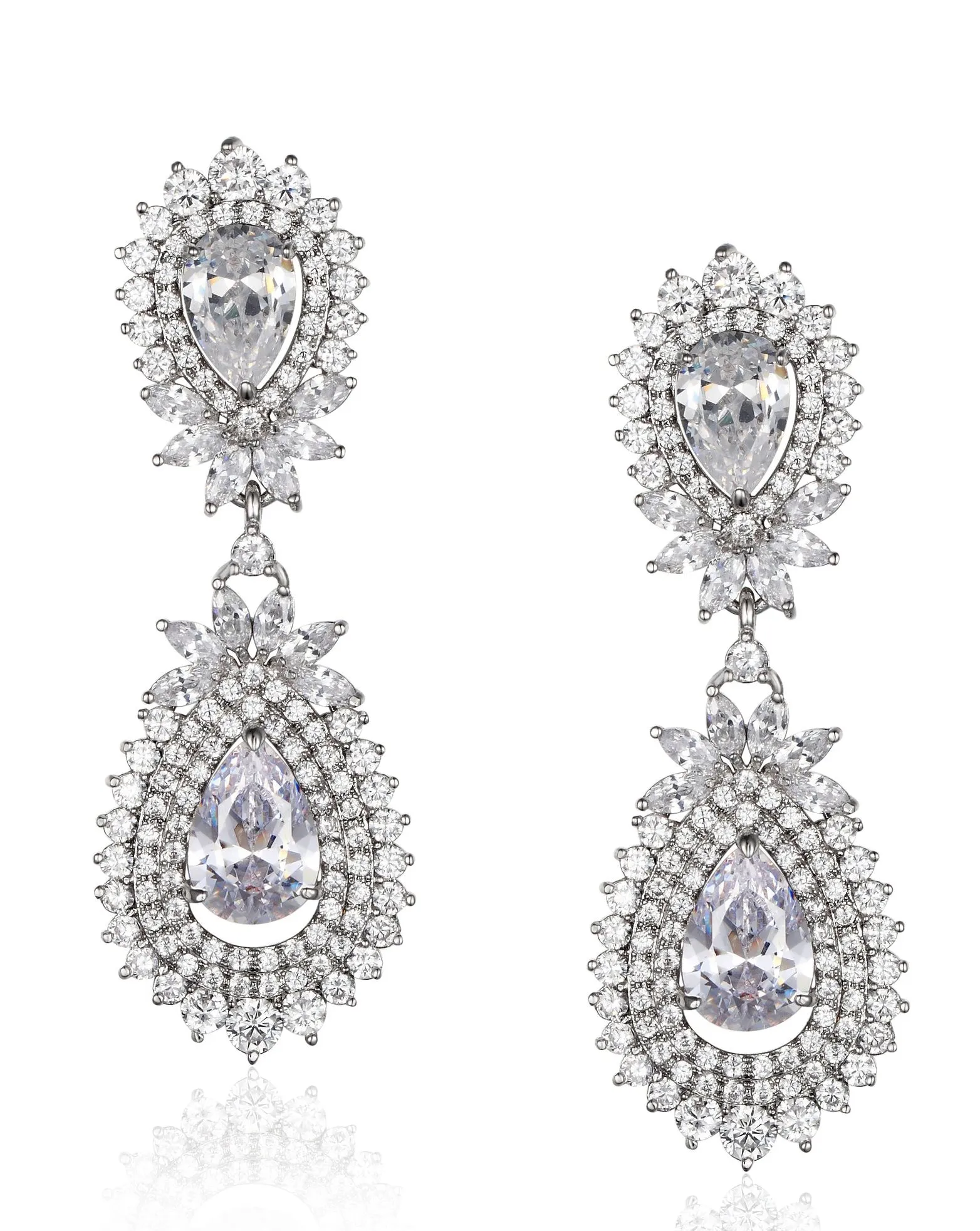 Celeste halo pear crystal drop - Exclusive at Kezani