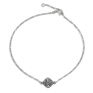 Celtic Love Knot Anklet Ankle Bracelet Sterling Silver Triquetra Design