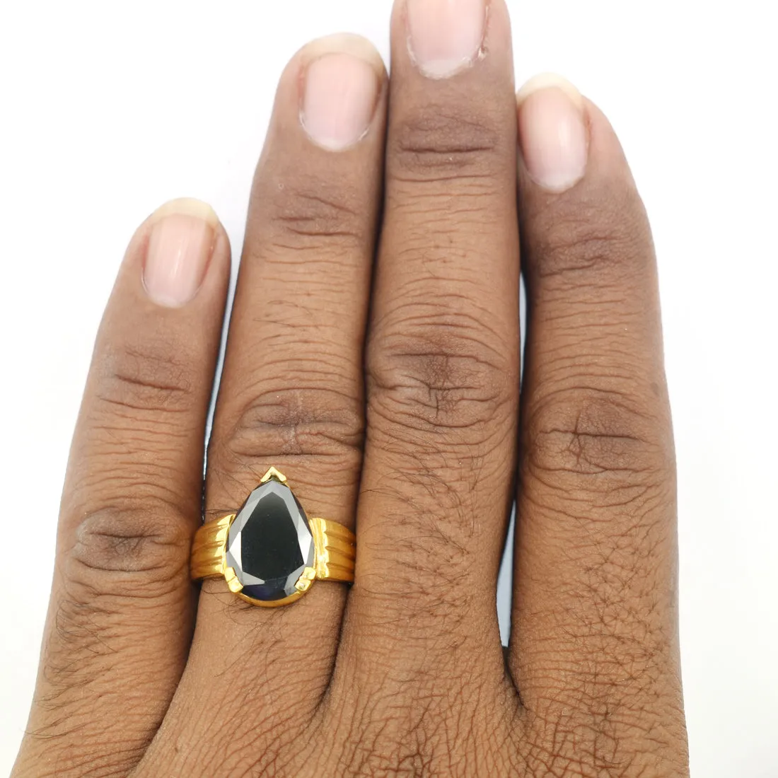 Certified 3 Ct Pear Cut Black Diamond Solitaire Ring in 925 Silver. Amazing Collection with Great Sparkle
