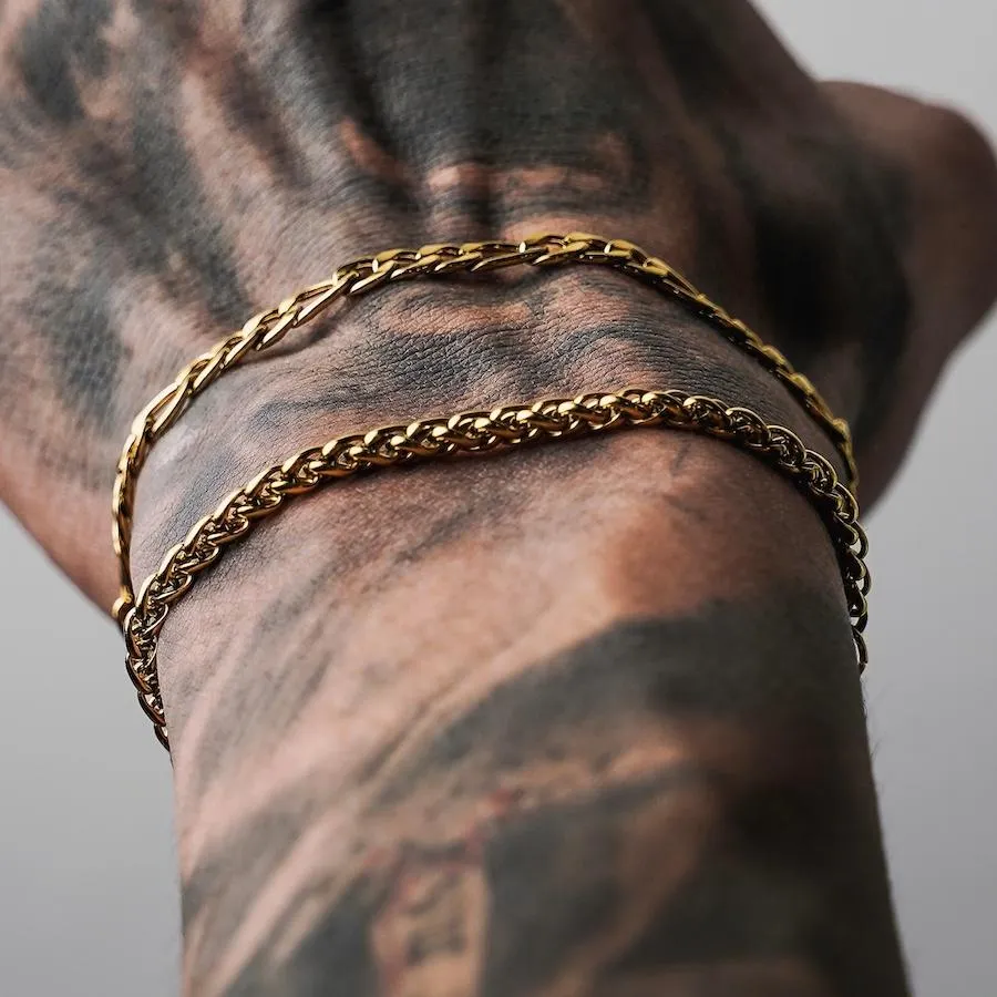 Chain Bracelet Set - 24kt Gold
