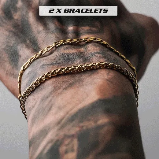 Chain Bracelet Set - 24kt Gold