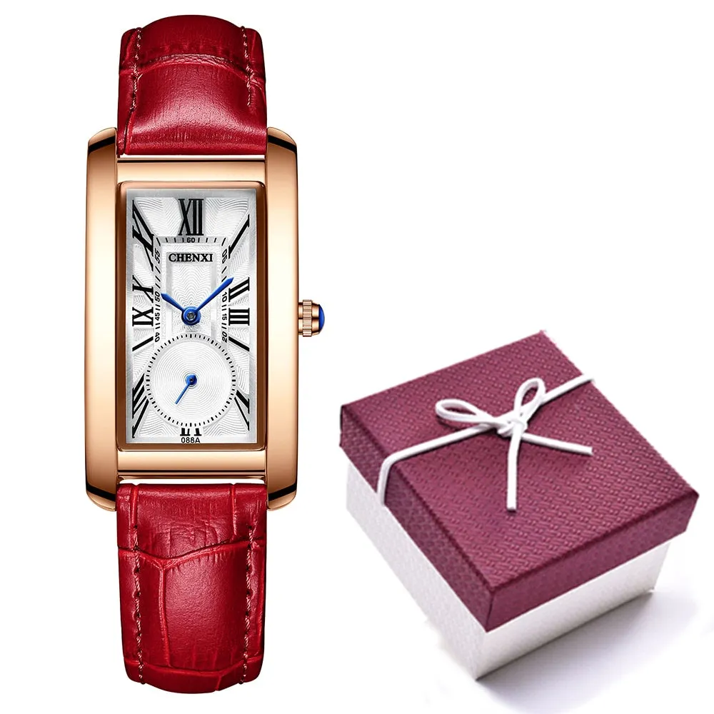 CHENXI Brand Fashion Women Watch Casual Luxury Women&#39;s Leather Bracelet Clock Waterproof WristWatch Ladies Quartz Dress Watches