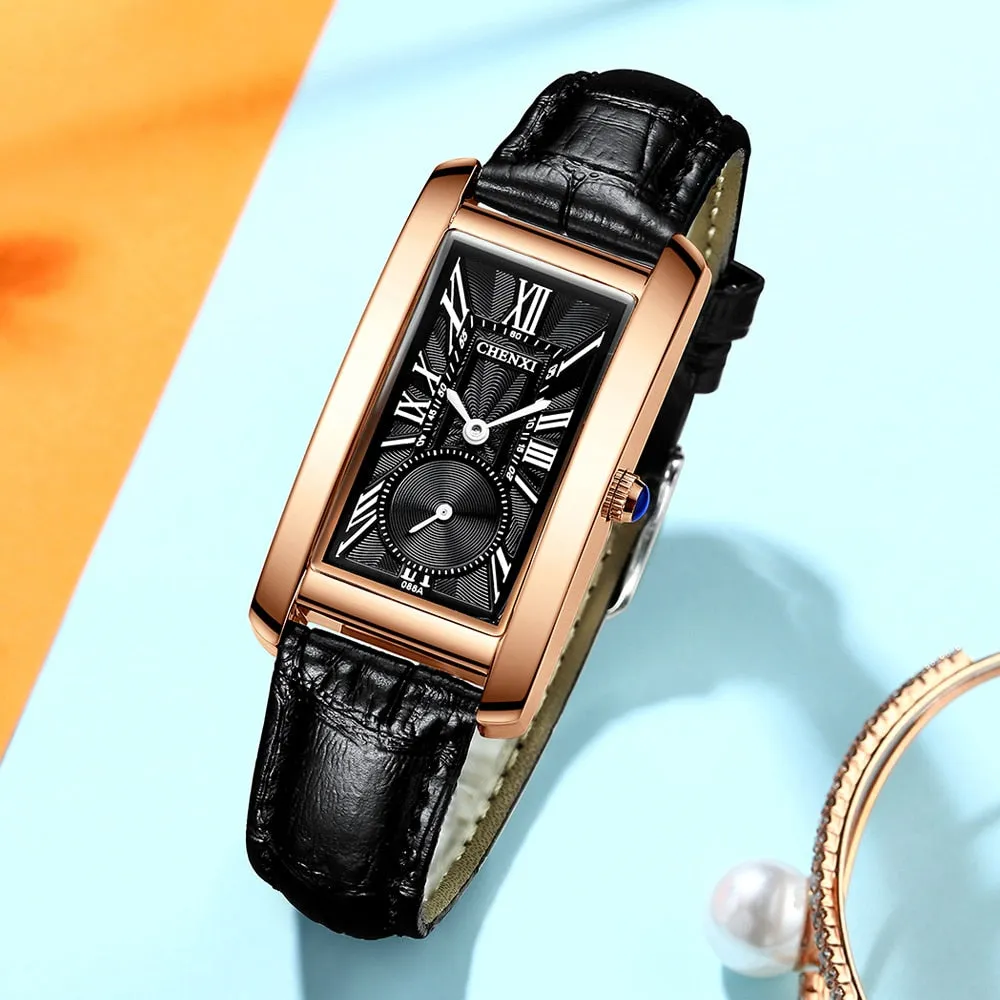 CHENXI Brand Fashion Women Watch Casual Luxury Women&#39;s Leather Bracelet Clock Waterproof WristWatch Ladies Quartz Dress Watches