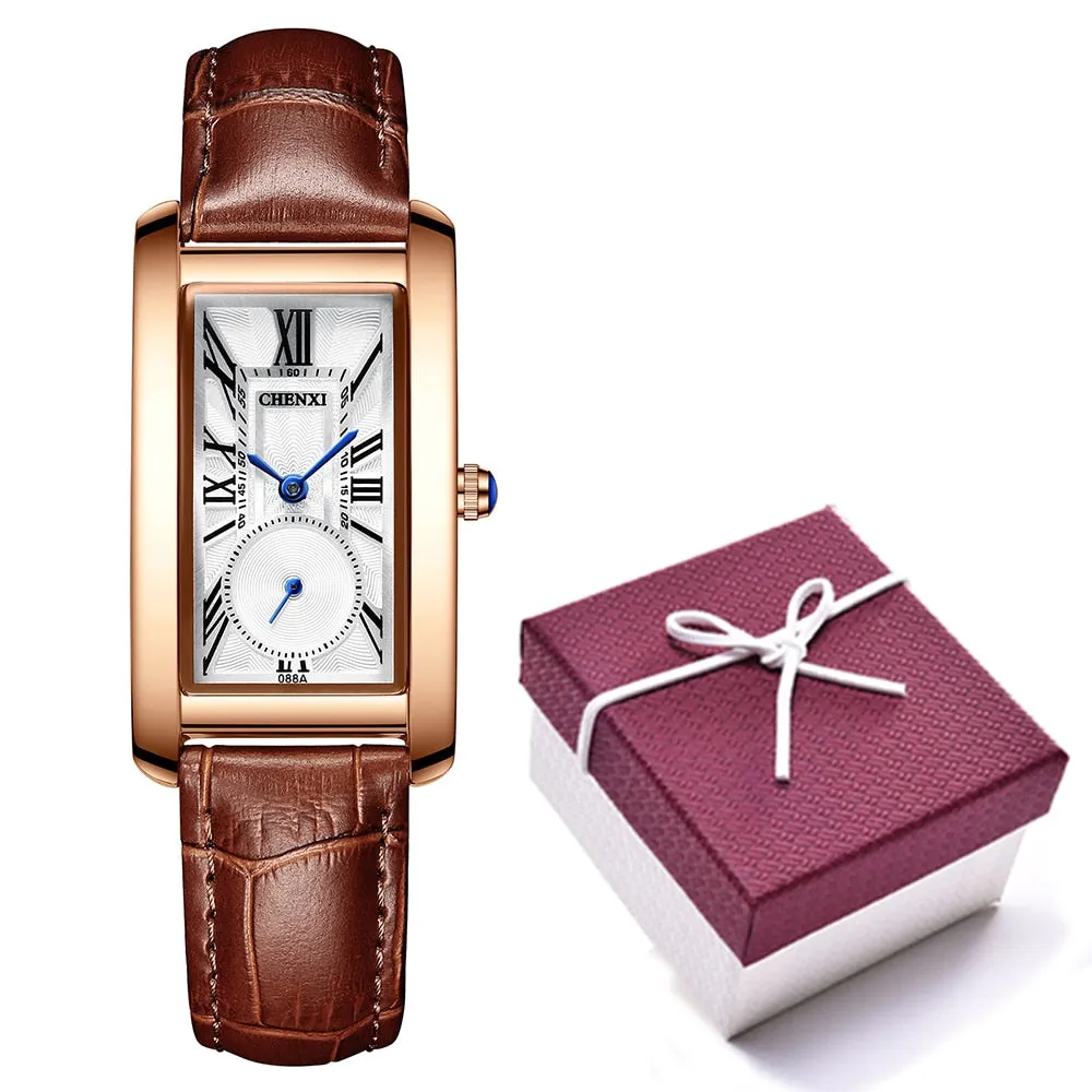 CHENXI Brand Fashion Women Watch Casual Luxury Women&#39;s Leather Bracelet Clock Waterproof WristWatch Ladies Quartz Dress Watches