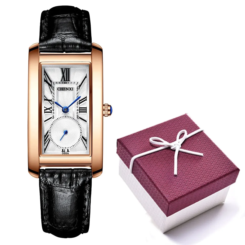 CHENXI Brand Fashion Women Watch Casual Luxury Women&#39;s Leather Bracelet Clock Waterproof WristWatch Ladies Quartz Dress Watches
