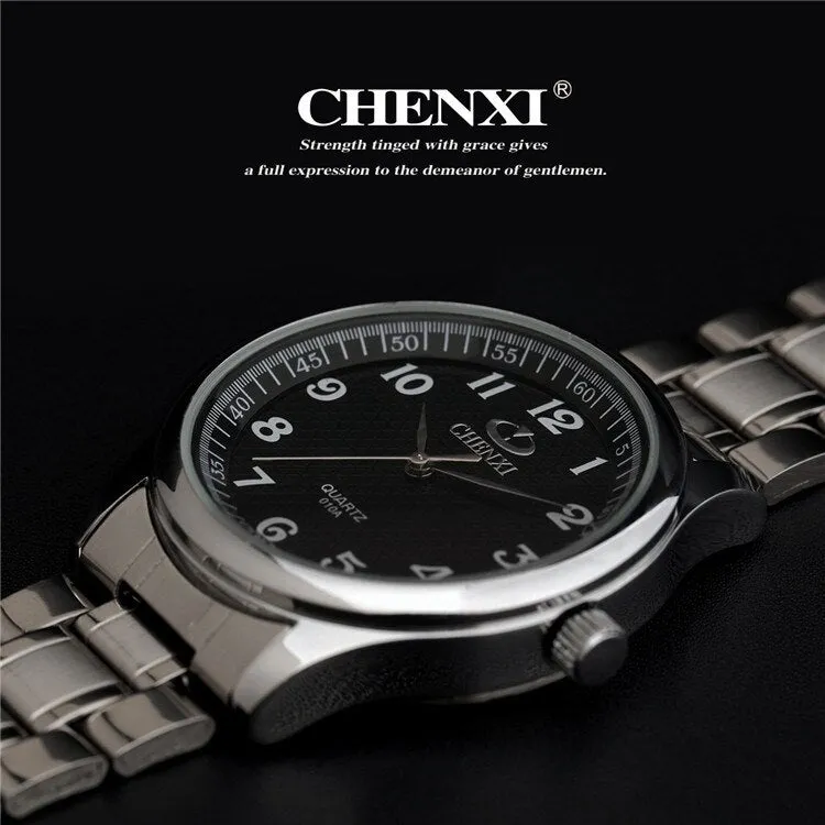 CHENXI Brand Women Watch Black and White Dial Stainless Steel Quartz Watches Simple Gift Female Clock Garments Wristwatch