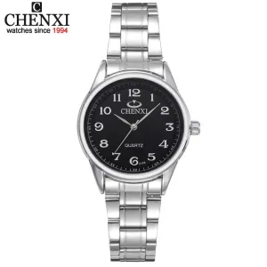 CHENXI Brand Women Watch Black and White Dial Stainless Steel Quartz Watches Simple Gift Female Clock Garments Wristwatch