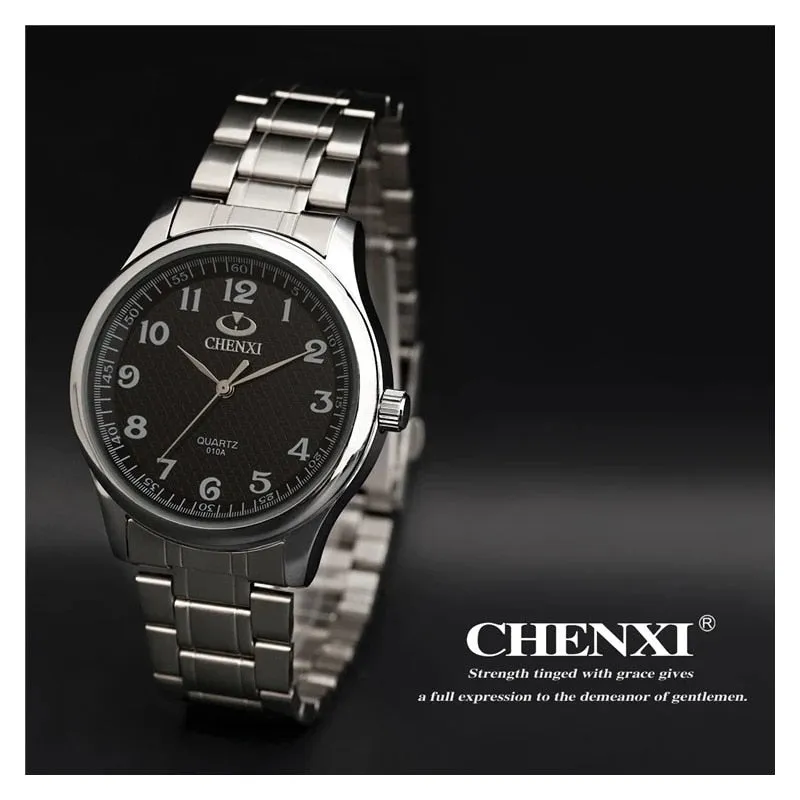 CHENXI Top Men Women Quartz Watch Luxury Brand Fashion Stainless Steel Waterproof Clock Sport Watches Casual Male Wristwatch