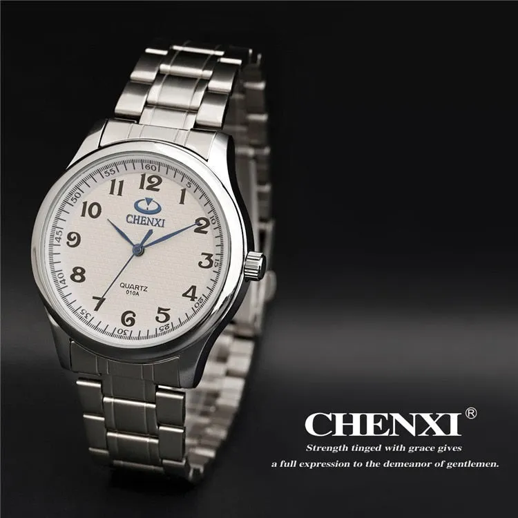 CHENXI Top Men Women Quartz Watch Luxury Brand Fashion Stainless Steel Waterproof Clock Sport Watches Casual Male Wristwatch