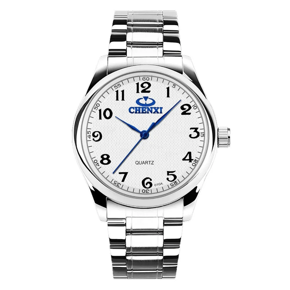 CHENXI Top Men Women Quartz Watch Luxury Brand Fashion Stainless Steel Waterproof Clock Sport Watches Casual Male Wristwatch