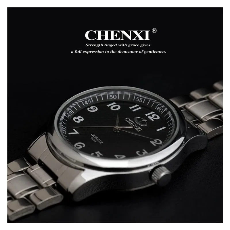 CHENXI Top Men Women Quartz Watch Luxury Brand Fashion Stainless Steel Waterproof Clock Sport Watches Casual Male Wristwatch