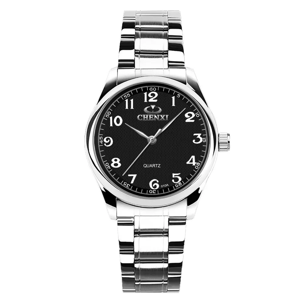 CHENXI Top Men Women Quartz Watch Luxury Brand Fashion Stainless Steel Waterproof Clock Sport Watches Casual Male Wristwatch