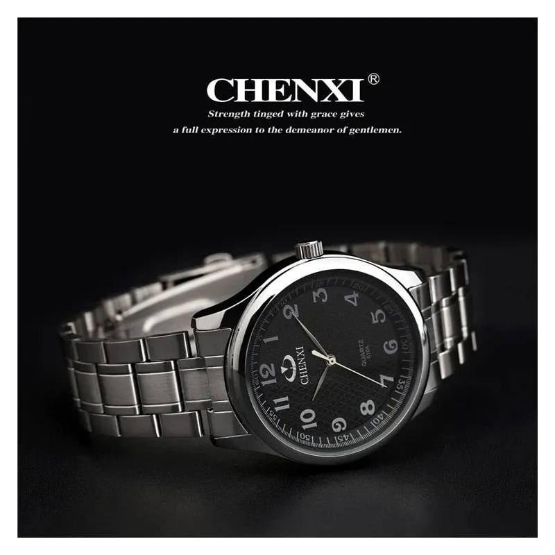 CHENXI Top Men Women Quartz Watch Luxury Brand Fashion Stainless Steel Waterproof Clock Sport Watches Casual Male Wristwatch