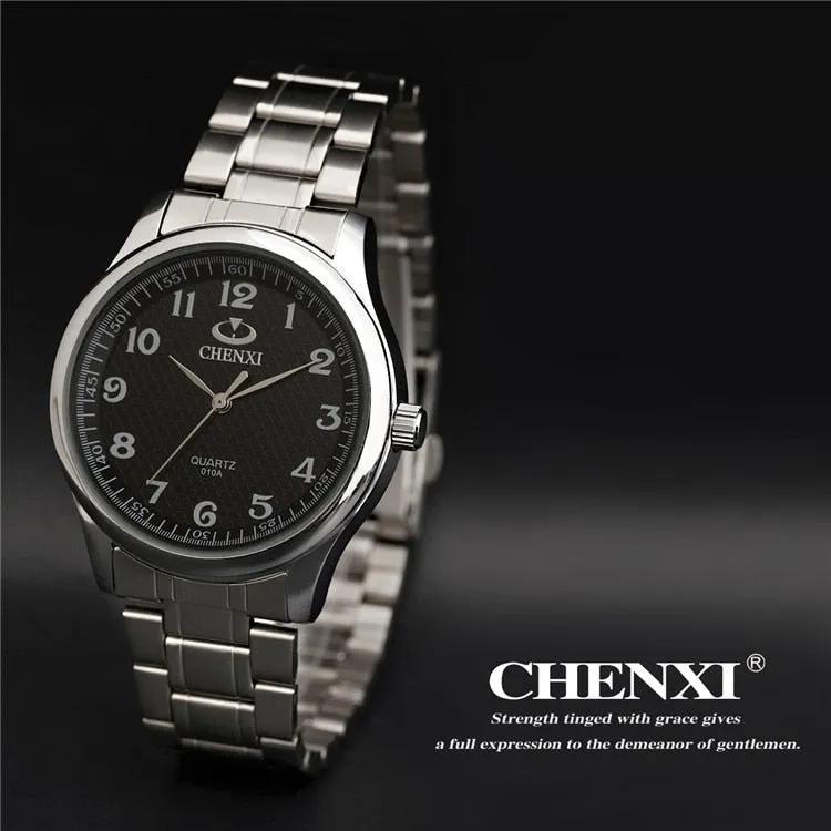 CHENXI Top Men Women Quartz Watch Luxury Brand Fashion Stainless Steel Waterproof Clock Sport Watches Casual Male Wristwatch
