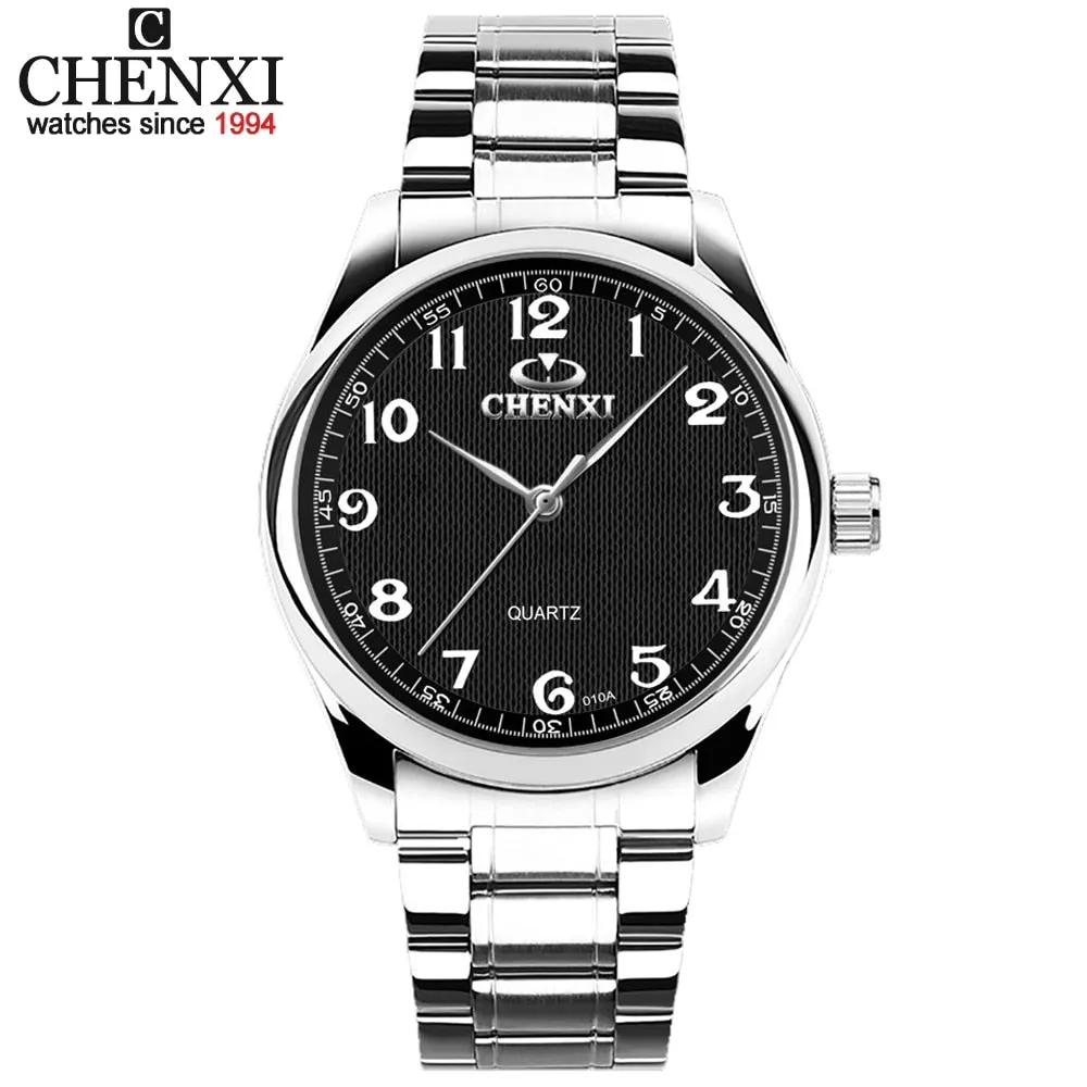 CHENXI Top Men Women Quartz Watch Luxury Brand Fashion Stainless Steel Waterproof Clock Sport Watches Casual Male Wristwatch