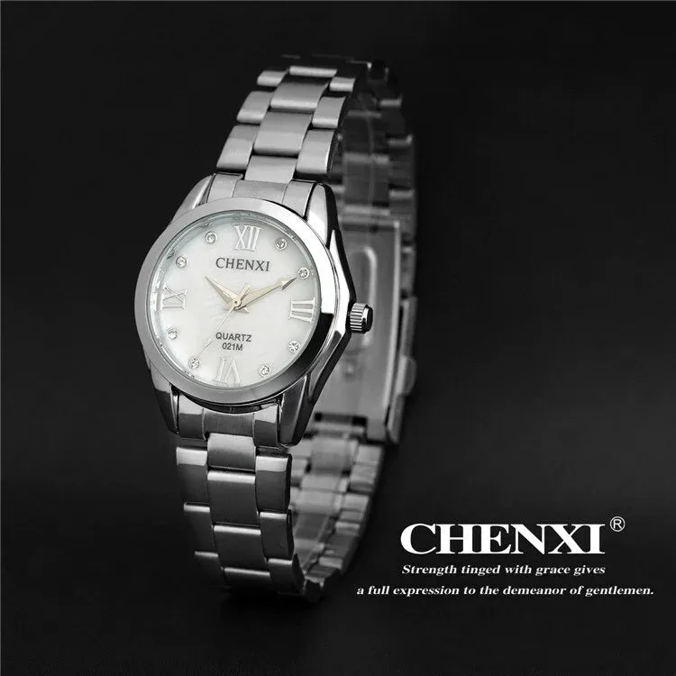 CHENXI Women Watches Luxury Brand Simple Clock Waterproof Lady Rhinestones Full Steel Watch Ladies Quartz Dress Wristwatch