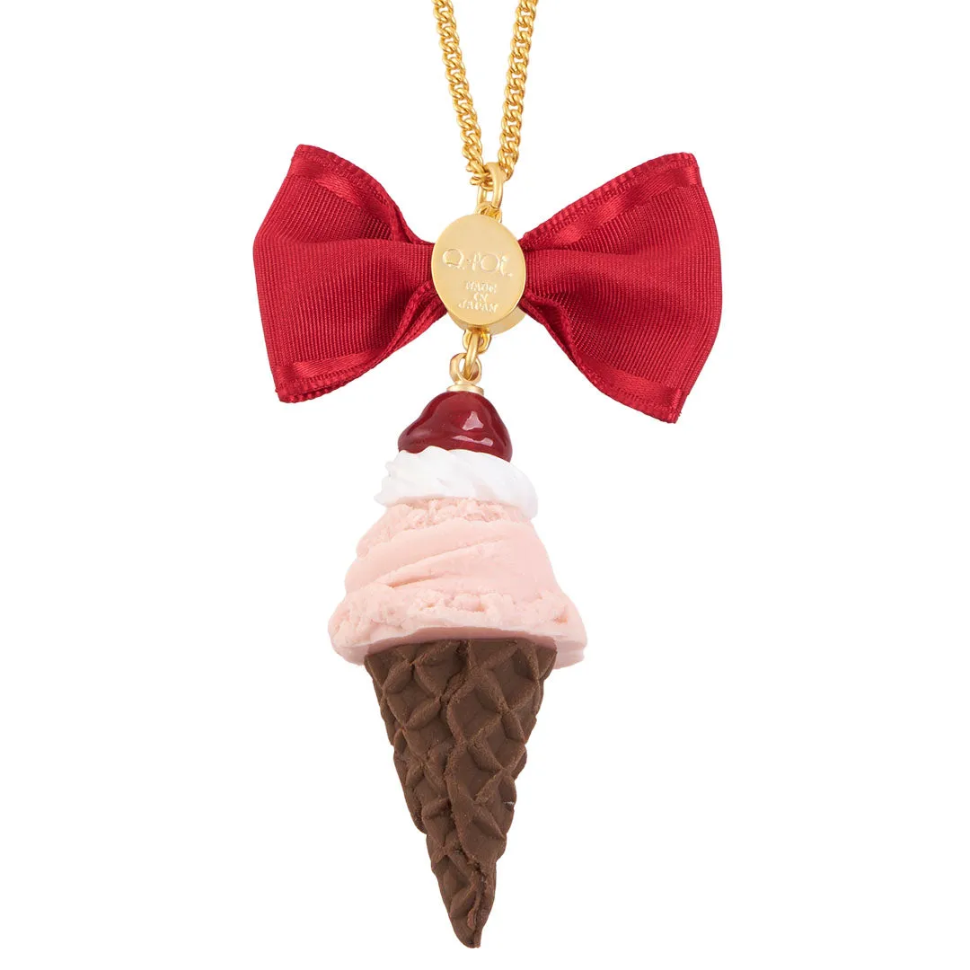 Cherry Whipped Cream Strawberry Ice Cream Necklace【Japan Jewelry】