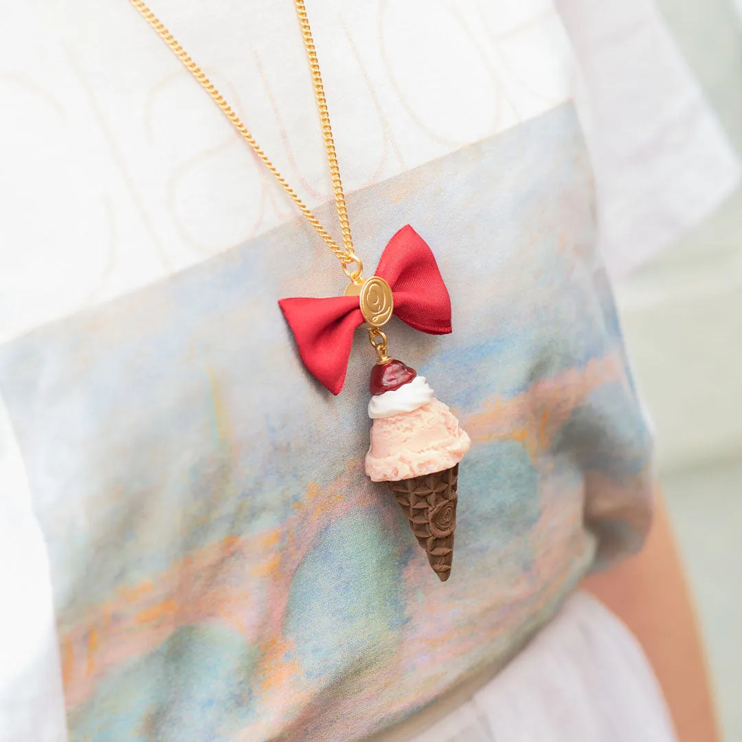 Cherry Whipped Cream Strawberry Ice Cream Necklace【Japan Jewelry】