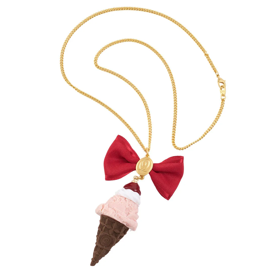 Cherry Whipped Cream Strawberry Ice Cream Necklace【Japan Jewelry】