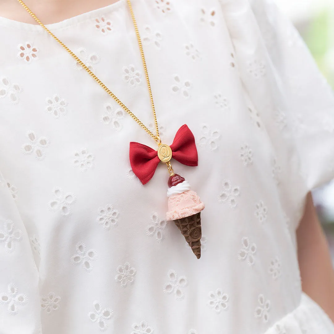Cherry Whipped Cream Strawberry Ice Cream Necklace【Japan Jewelry】