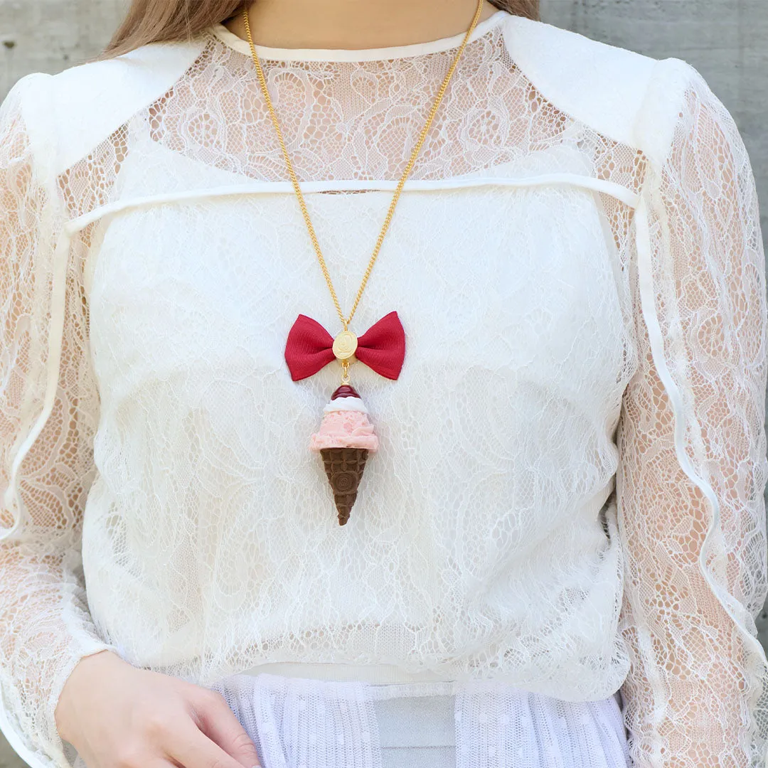 Cherry Whipped Cream Strawberry Ice Cream Necklace【Japan Jewelry】