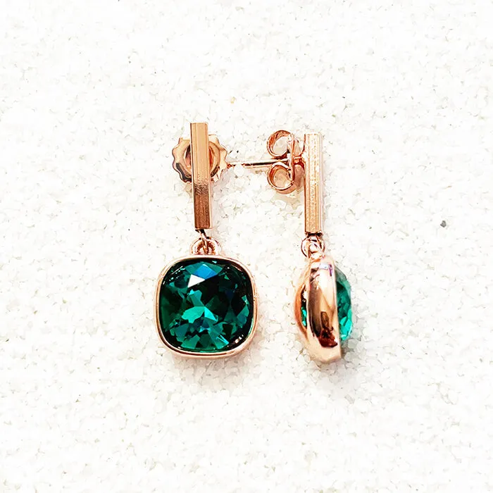 Chiara Emerald Swarovski Crystal Drop Earrings