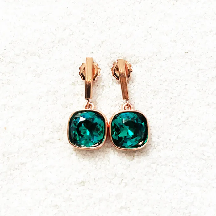 Chiara Emerald Swarovski Crystal Drop Earrings