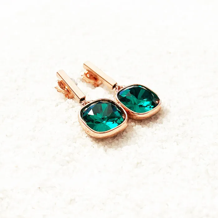 Chiara Emerald Swarovski Crystal Drop Earrings
