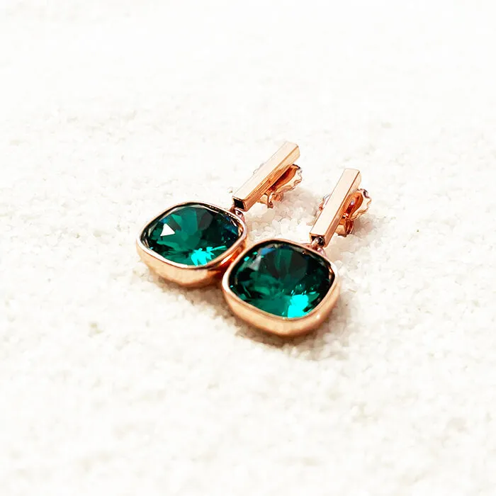 Chiara Emerald Swarovski Crystal Drop Earrings