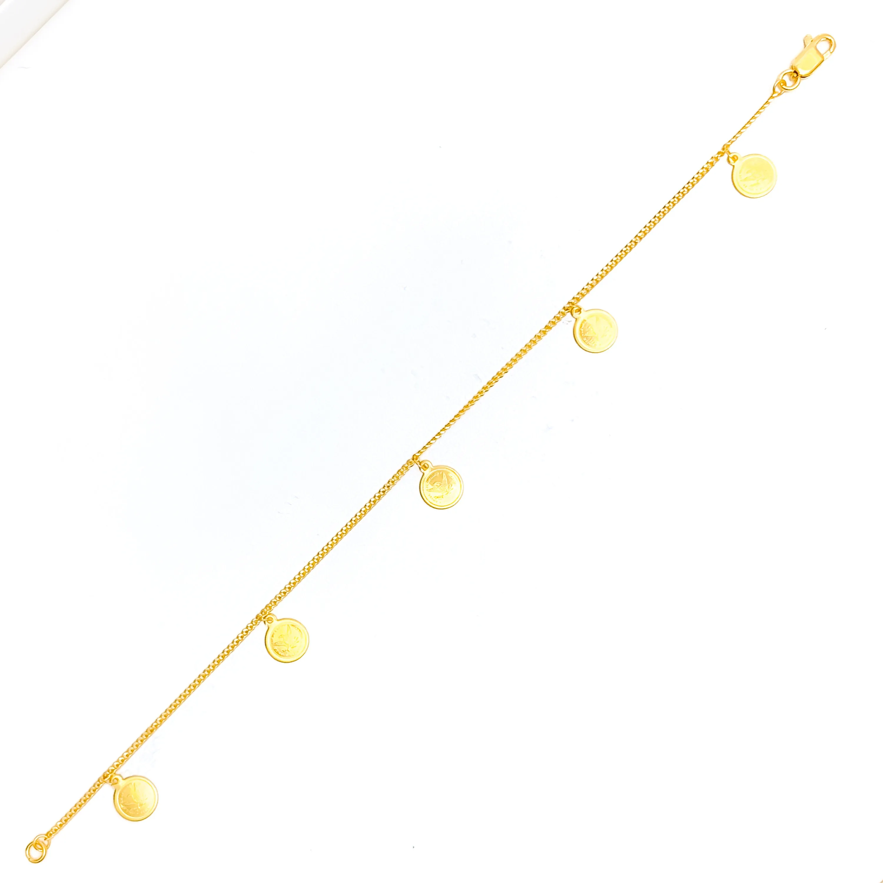 Chic Lovely 22k Gold Charm Bracelet