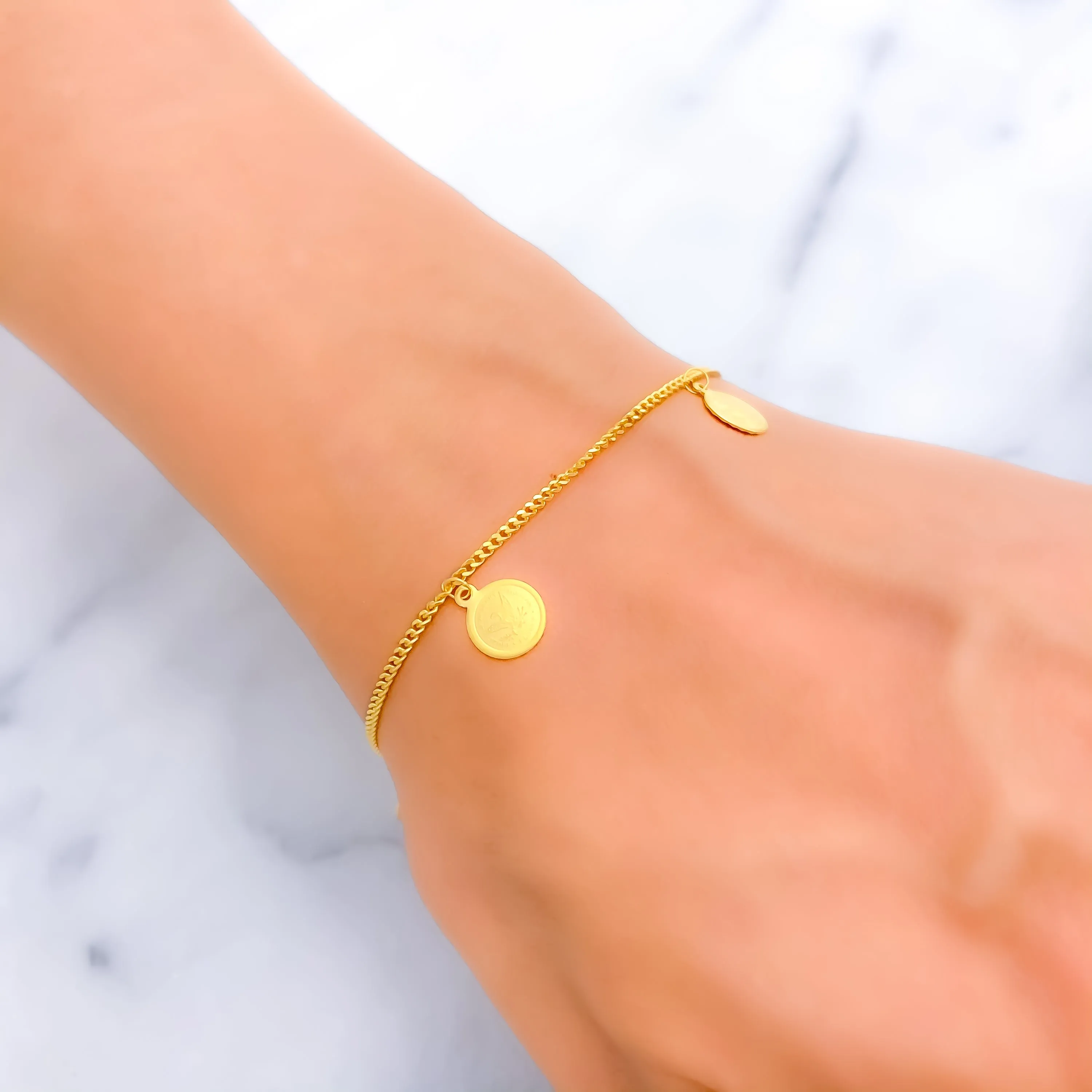 Chic Lovely 22k Gold Charm Bracelet