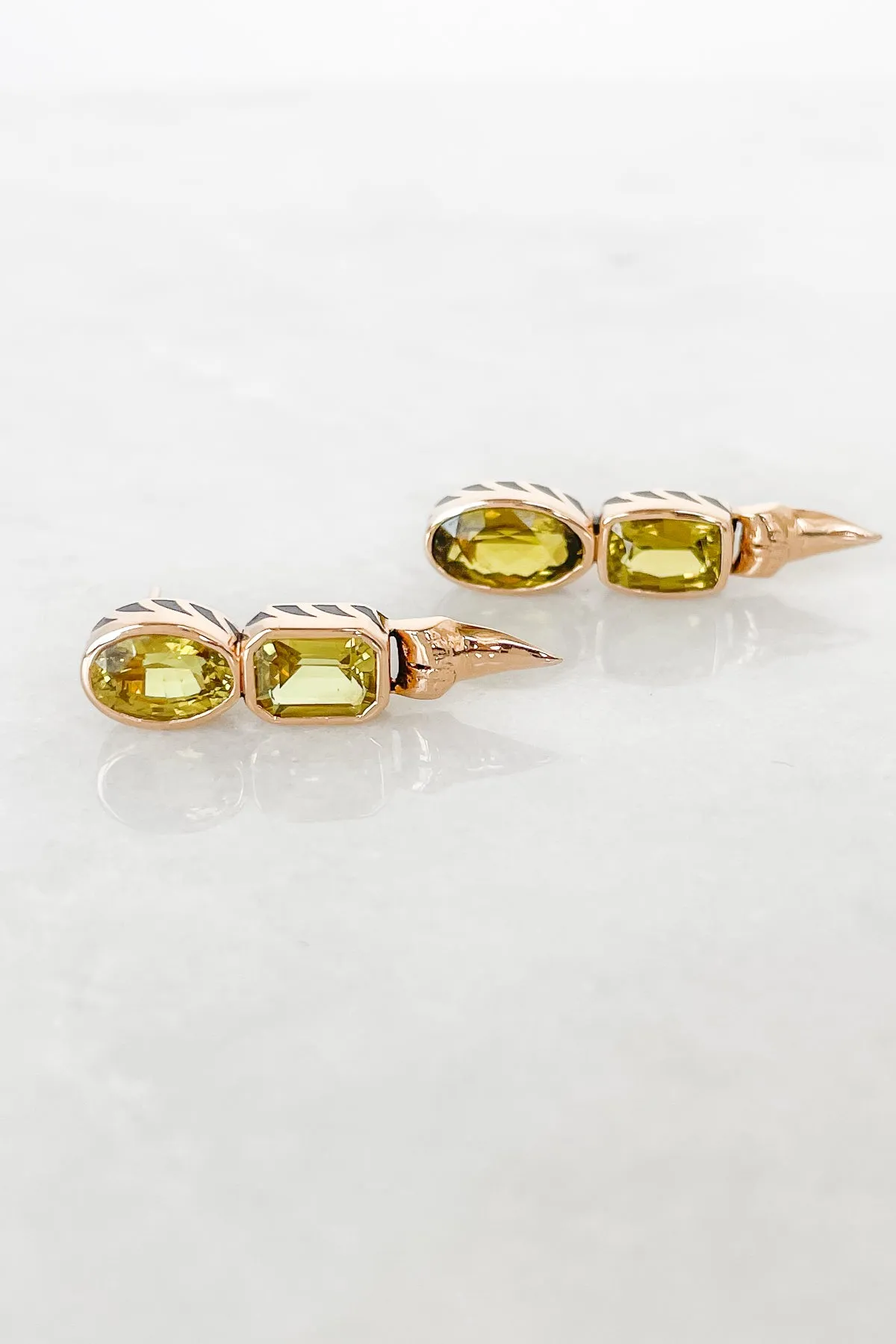 Chrysoberyl Shark Tooth Earrings