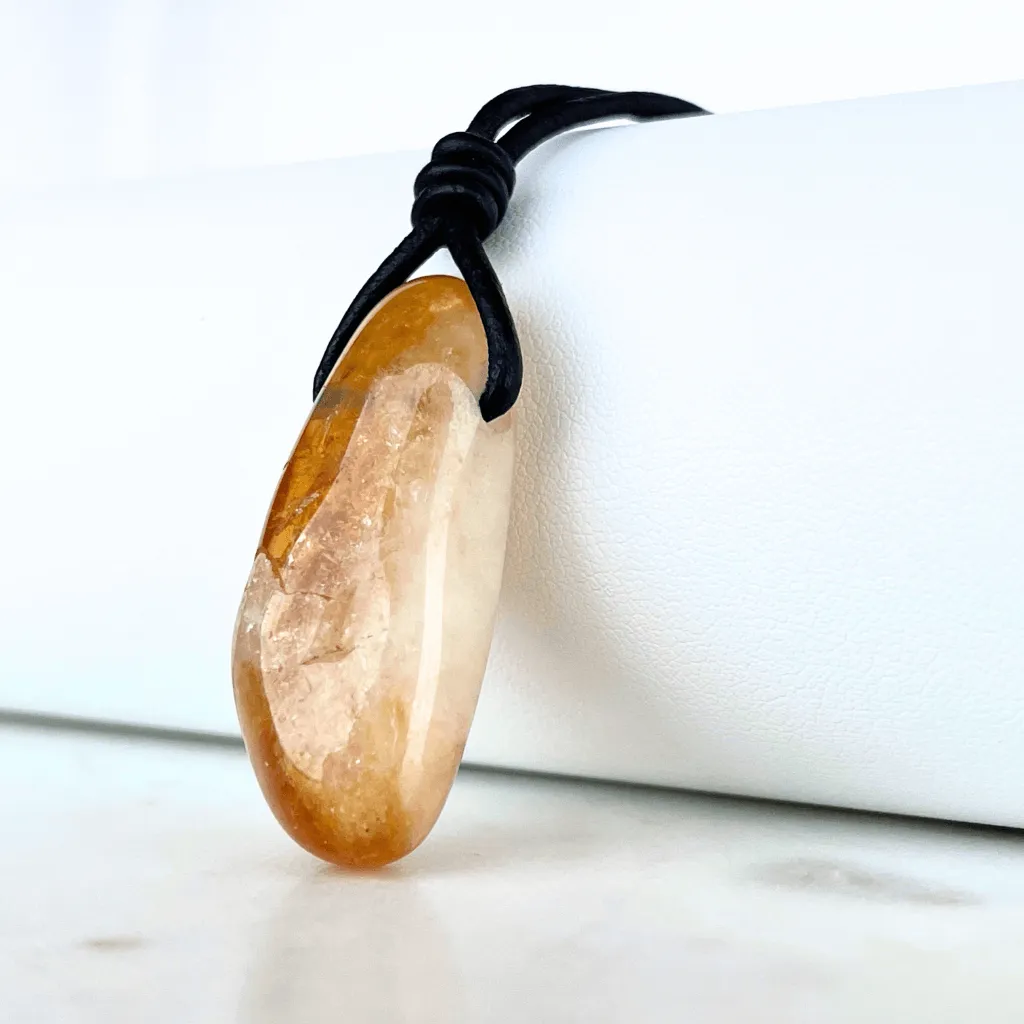 Citrine Nugget Gemstone OOAK Pendant - Exclusive Gem Pendant