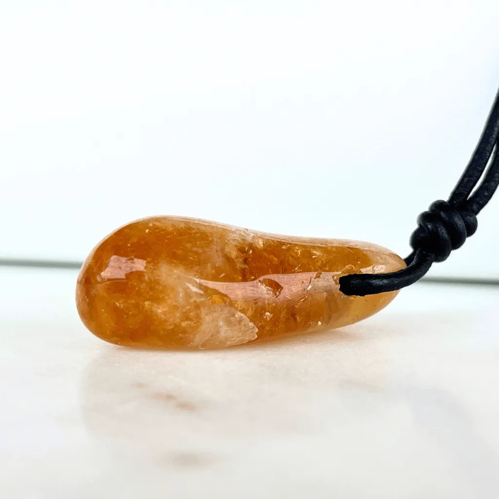 Citrine Nugget Gemstone OOAK Pendant - Exclusive Gem Pendant