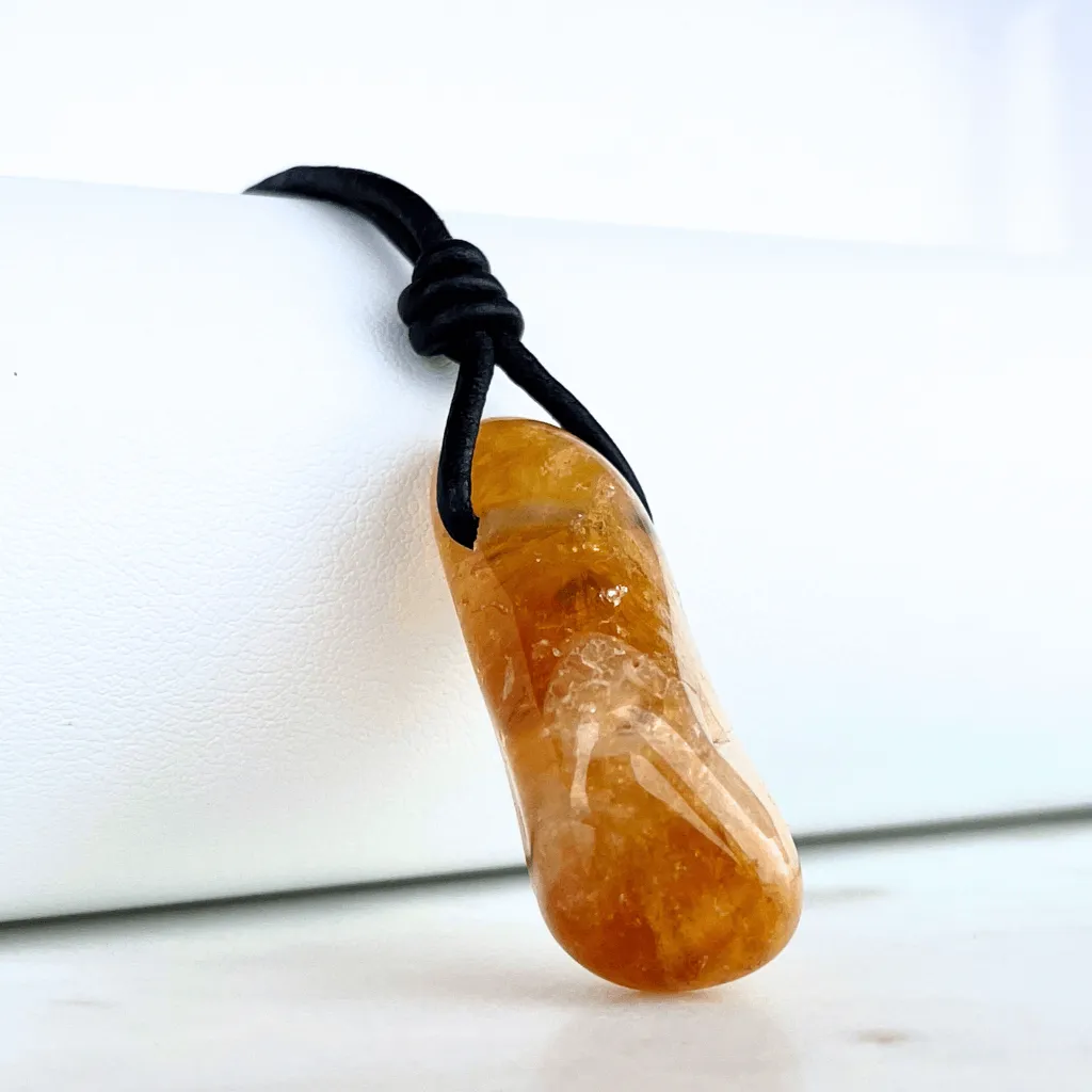 Citrine Nugget Gemstone OOAK Pendant - Exclusive Gem Pendant