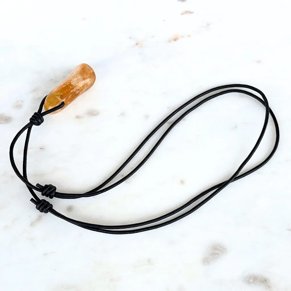 Citrine Nugget Gemstone OOAK Pendant - Exclusive Gem Pendant