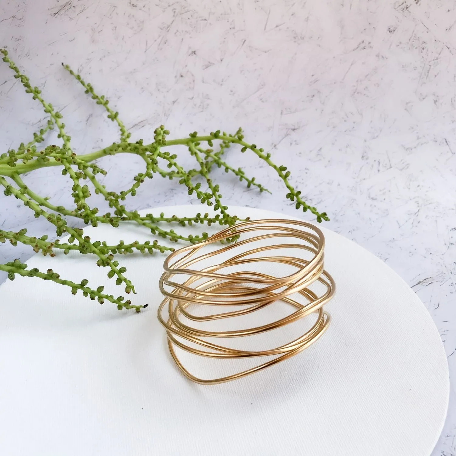 Claire 24K gold wire bracelet
