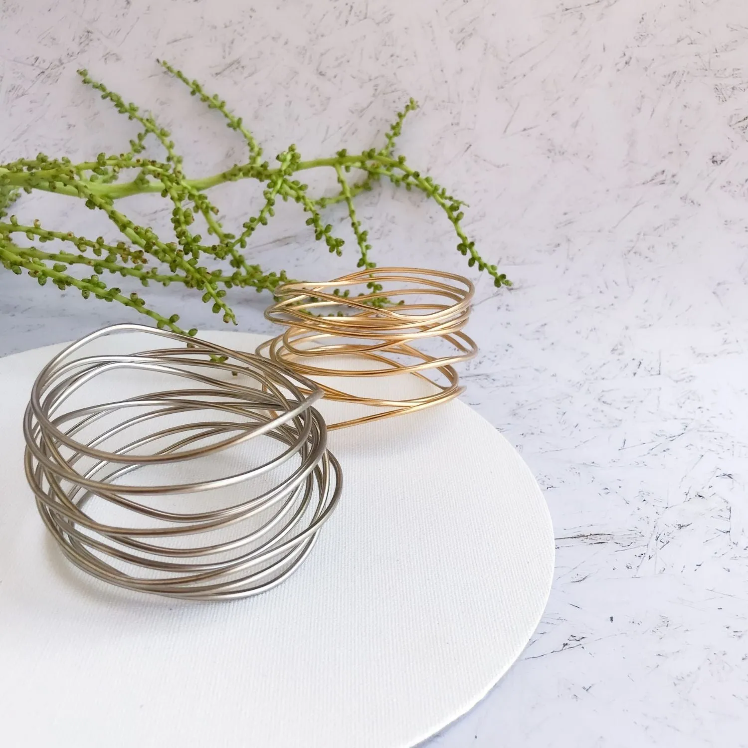 Claire 24K gold wire bracelet