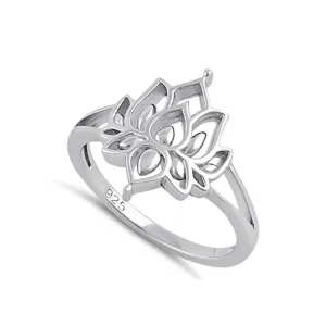 Cocktail Flower Simplistic Design 925 Sterling Silver Ring