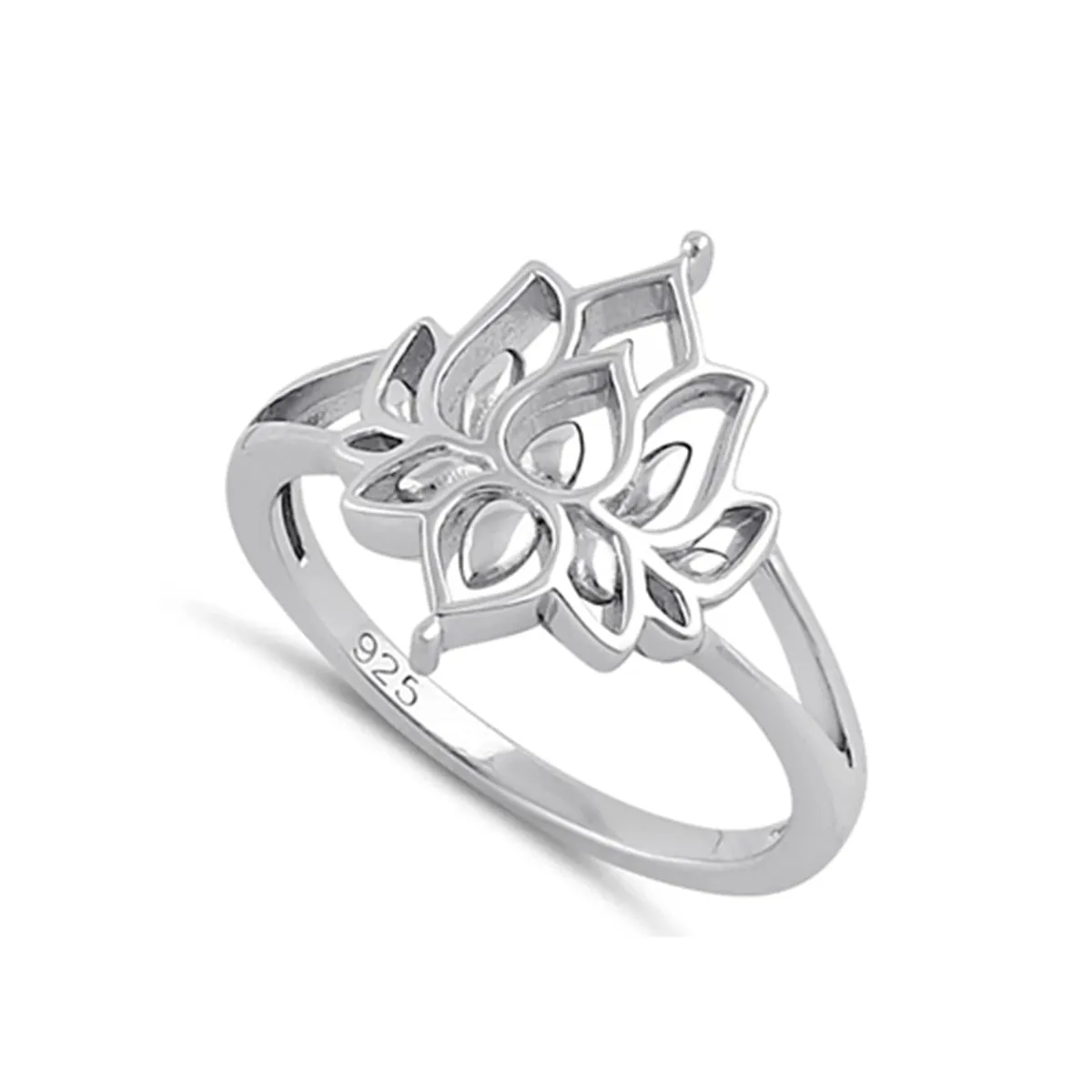 Cocktail Flower Simplistic Design 925 Sterling Silver Ring