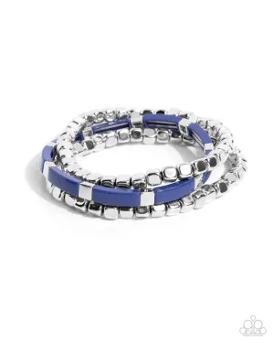 Colorful Cadenza - Blue - Bead Paparazzi Stretchy Bracelet